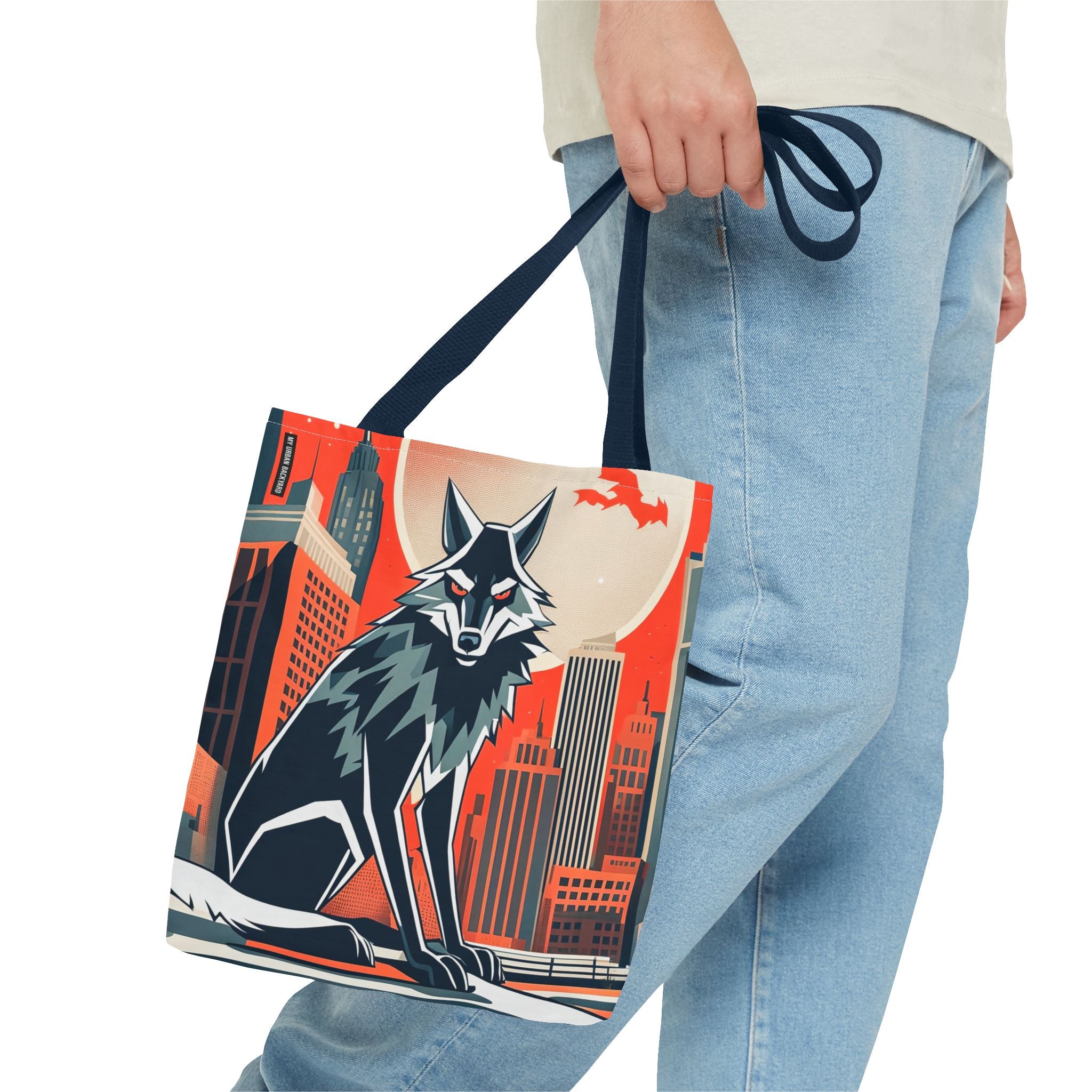 City Wolf Tote Bag, Tote with Cotton Handles For Everyday Use, 3 Sizes