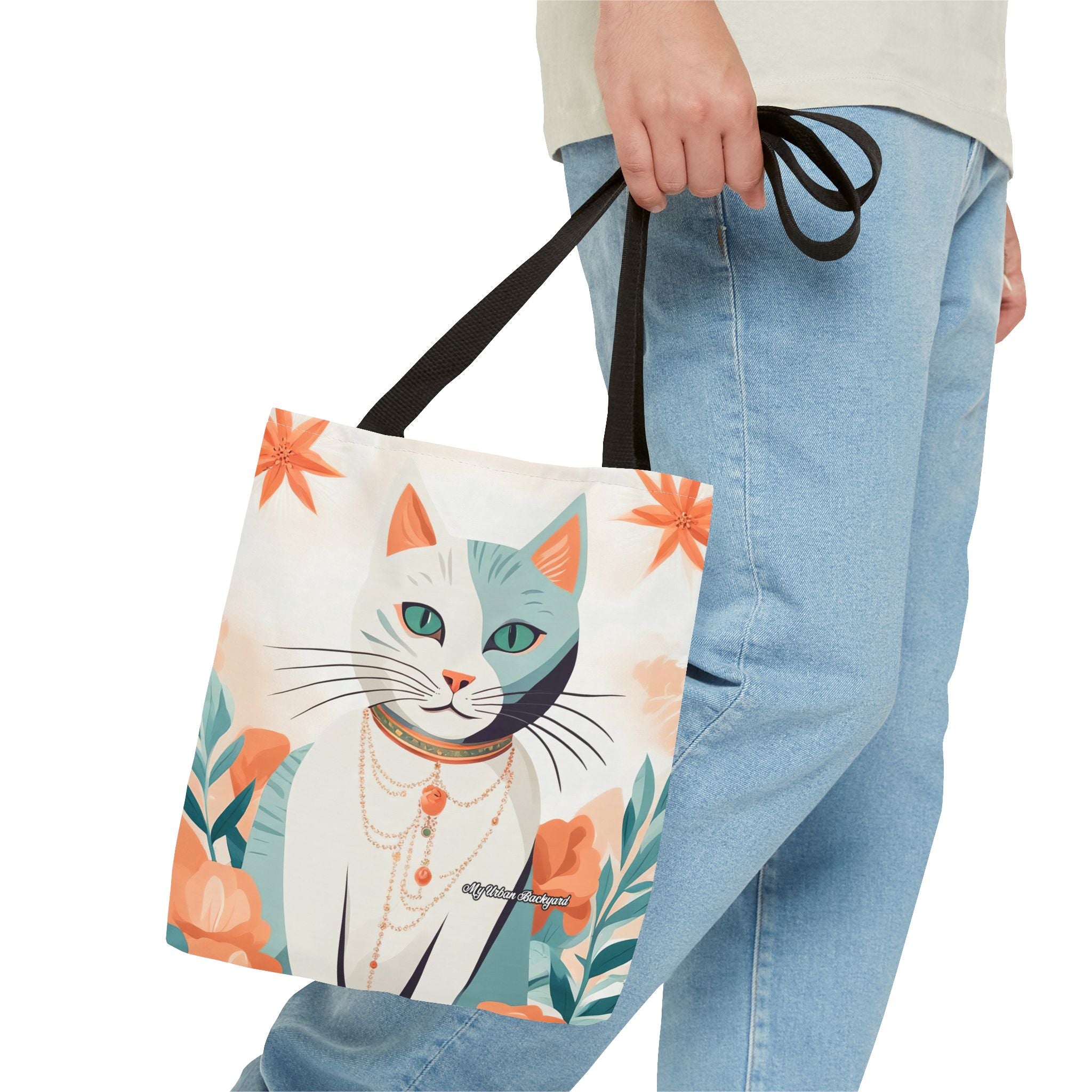 Whiskers, Cat Tote Bag with Cotton Handles For Everyday Use, 3 Sizes