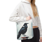 Winter Crow Tote Bag with Cotton Handles For Everyday Use, 3 Sizes