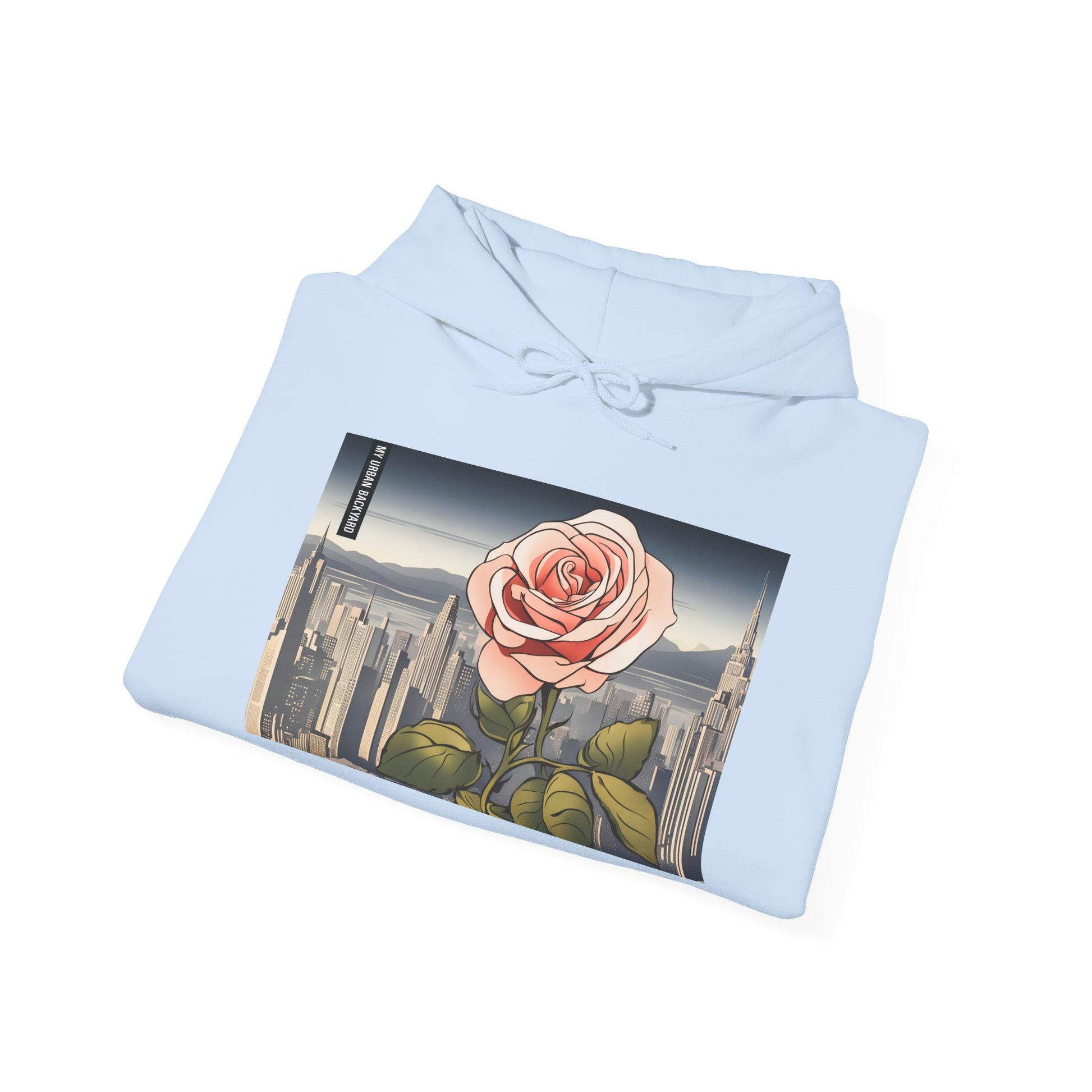 City Rose Unisex Hoodie - Cozy Gift for Plant Lovers, Floral Sweatshirt for Spring, Comfortable Everyday Wear, Birthday Present