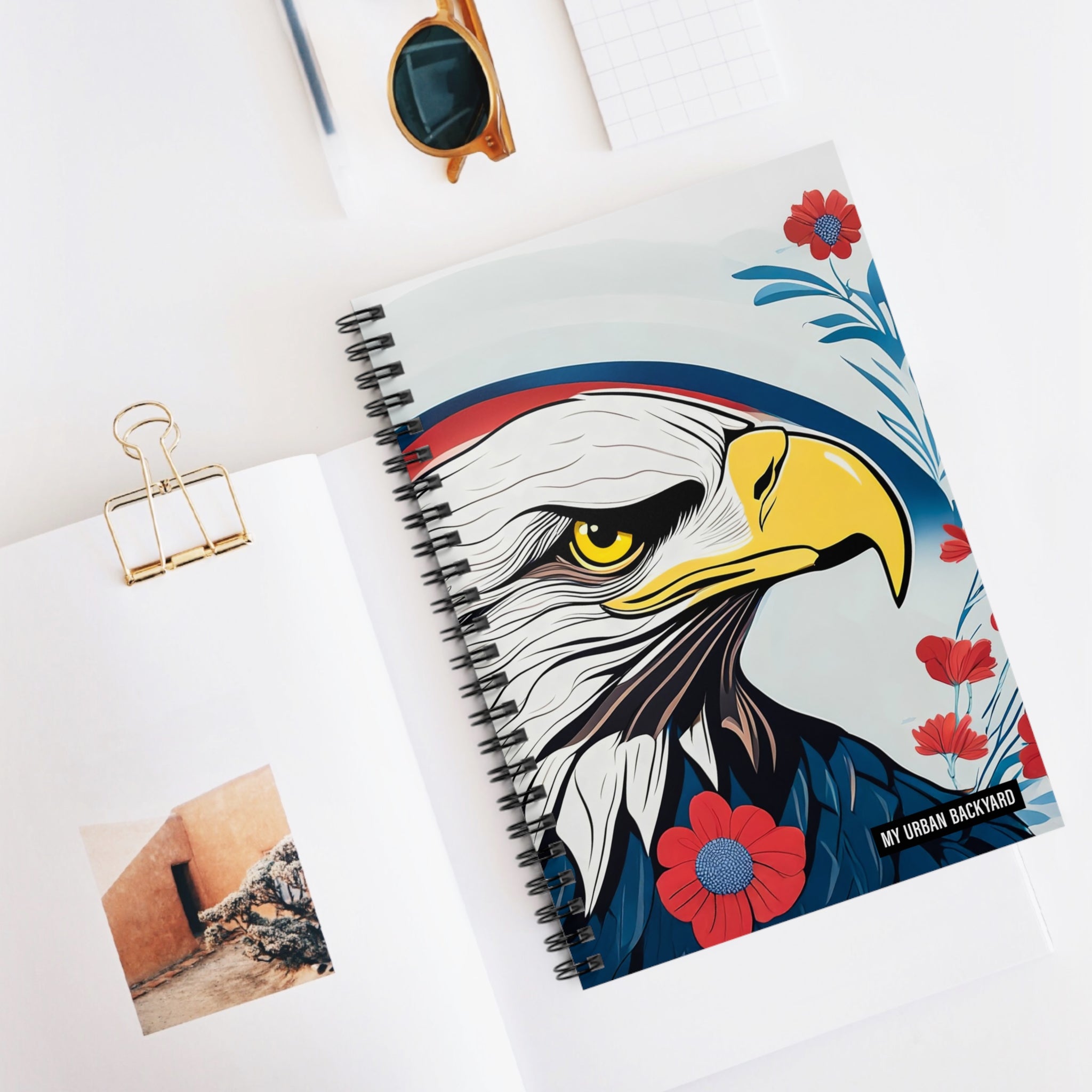 Bald Eagle Spiral Notebook - Ruled, Inspirational Writing Journal, Nature Lover Gift, Unique Office Supplies, Great for School