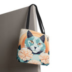 Leo Bluemane Floral Cat Tote Bag