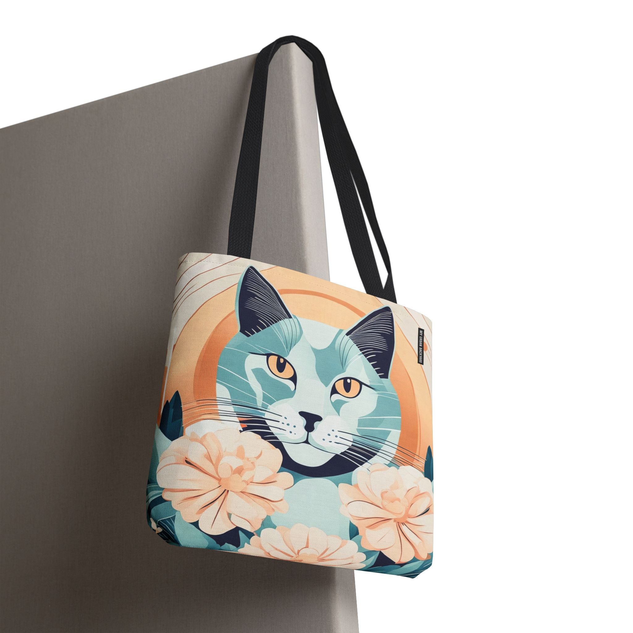 Leo Bluemane Floral Cat Tote Bag