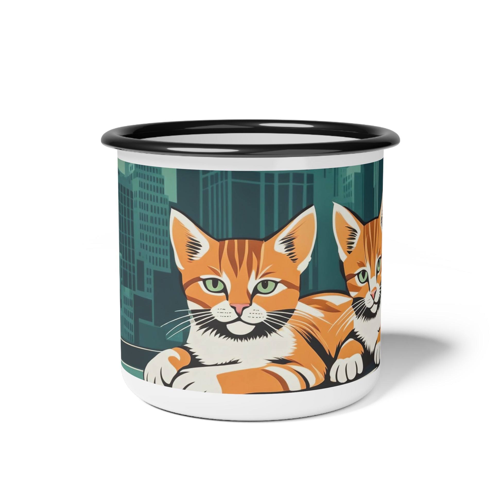 Urban Cats Enamel Camp Cup, Outdoor Mug, Pet Lover Gift, Camping Accessories, Coffee Mug, Travel Cup, Cat Lover Supplies
