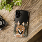 Art Deco Coyote with Flower, Cell Phone Case - Apple, Samsung, Google Pixel