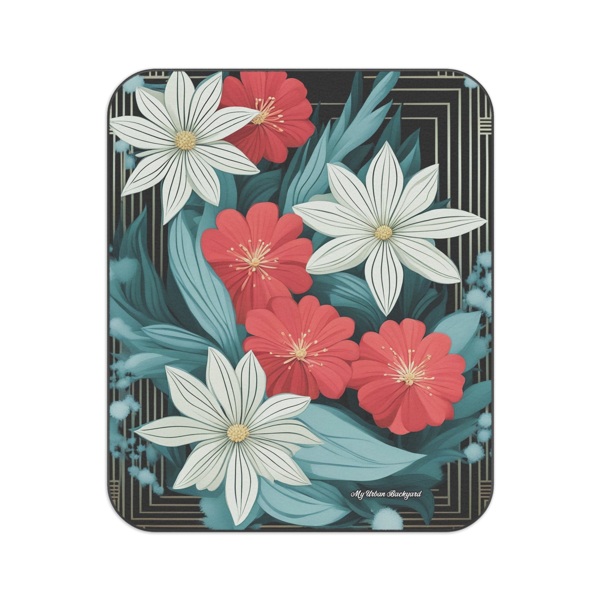 Floral Picnic Blanket - Perfect for Outdoor Gatherings and Celebrations, Water-Resistant Bottom, 51" × 61"