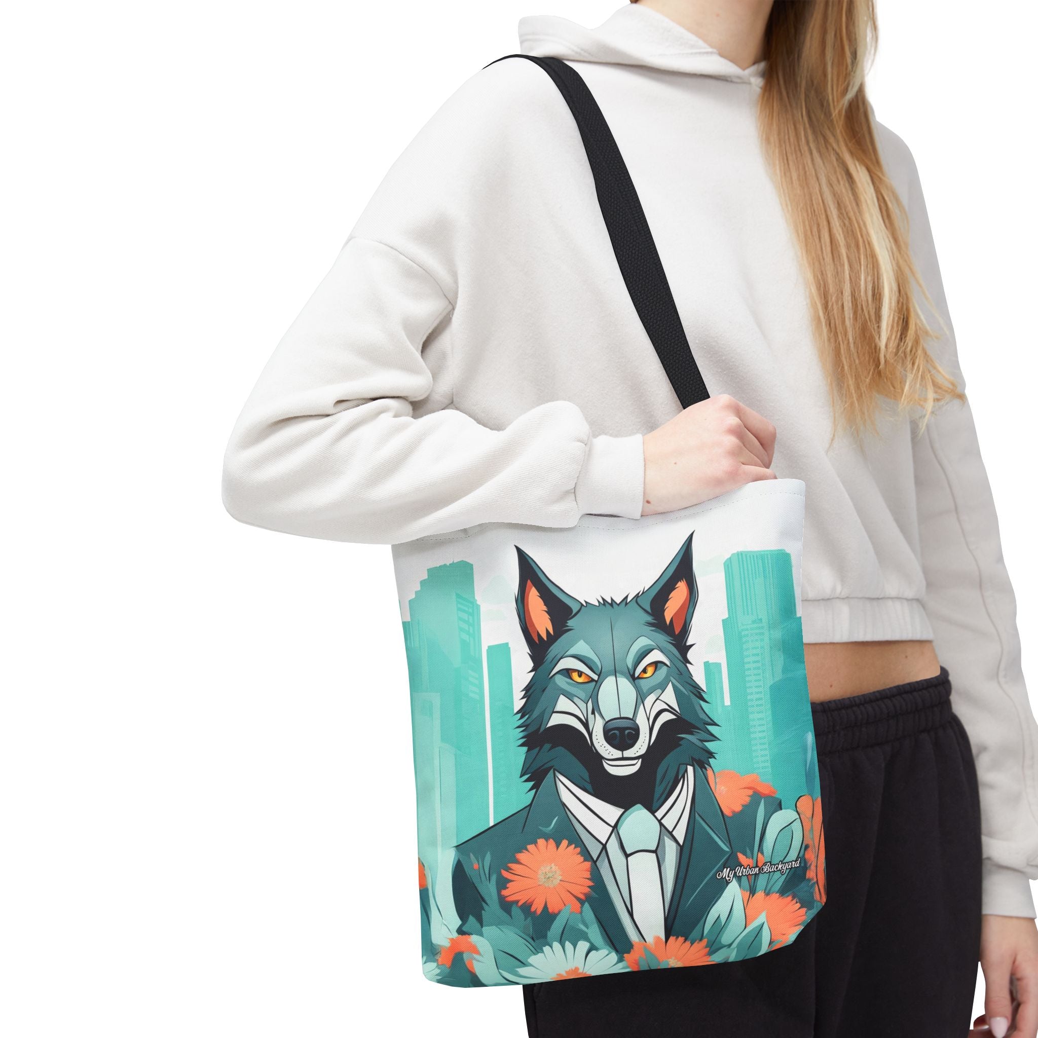 Vincent Blueclaw, Wolf Tote Bag with Cotton Handles For Everyday Use, 3 Sizes