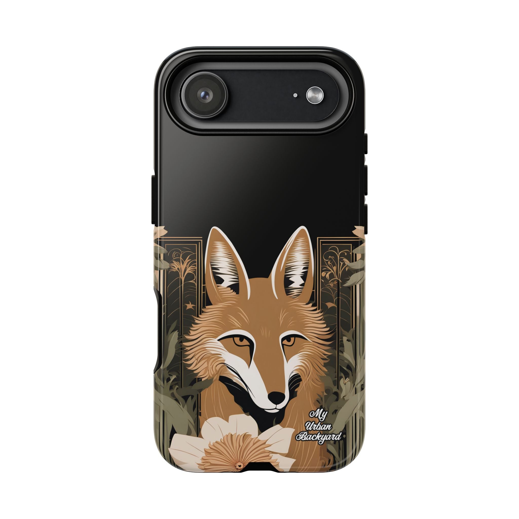 Art Deco Coyote with Flower, Cell Phone Case - Apple, Samsung, Google Pixel