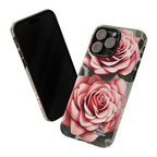 Pink Rose Flowers, Cell Phone Case - Apple, Samsung or Google Pixel