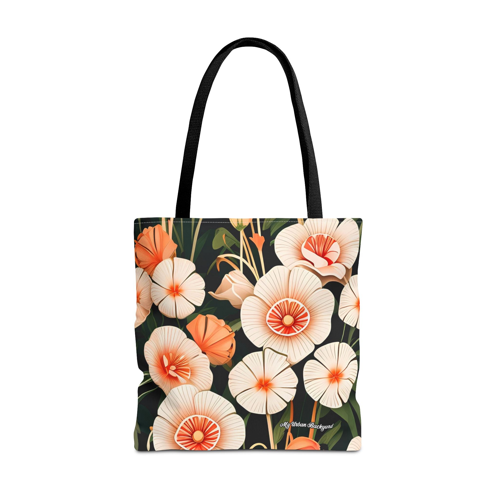 Art Deco Flowers Tote Bag with Cotton Handles For Everyday Use, 3 Sizes