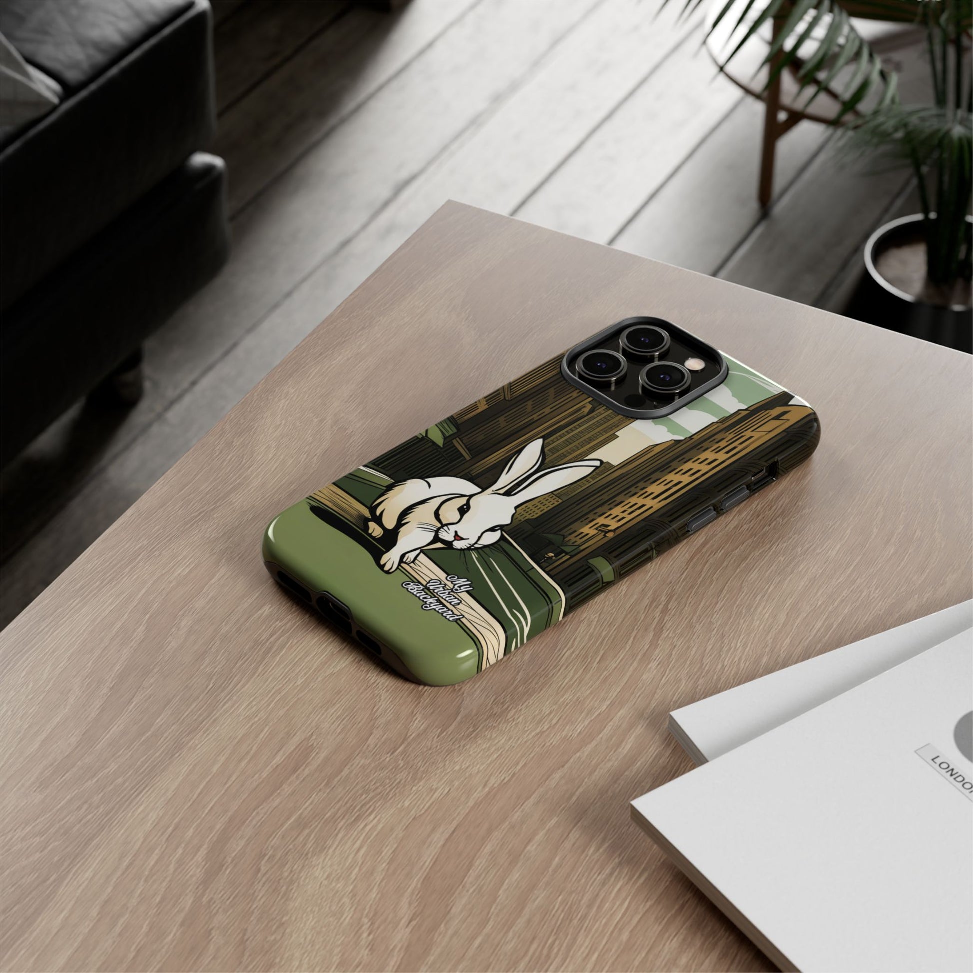 White Rabbit on a City Street, Cell Phone Case - Apple, Samsung, Google Pixel