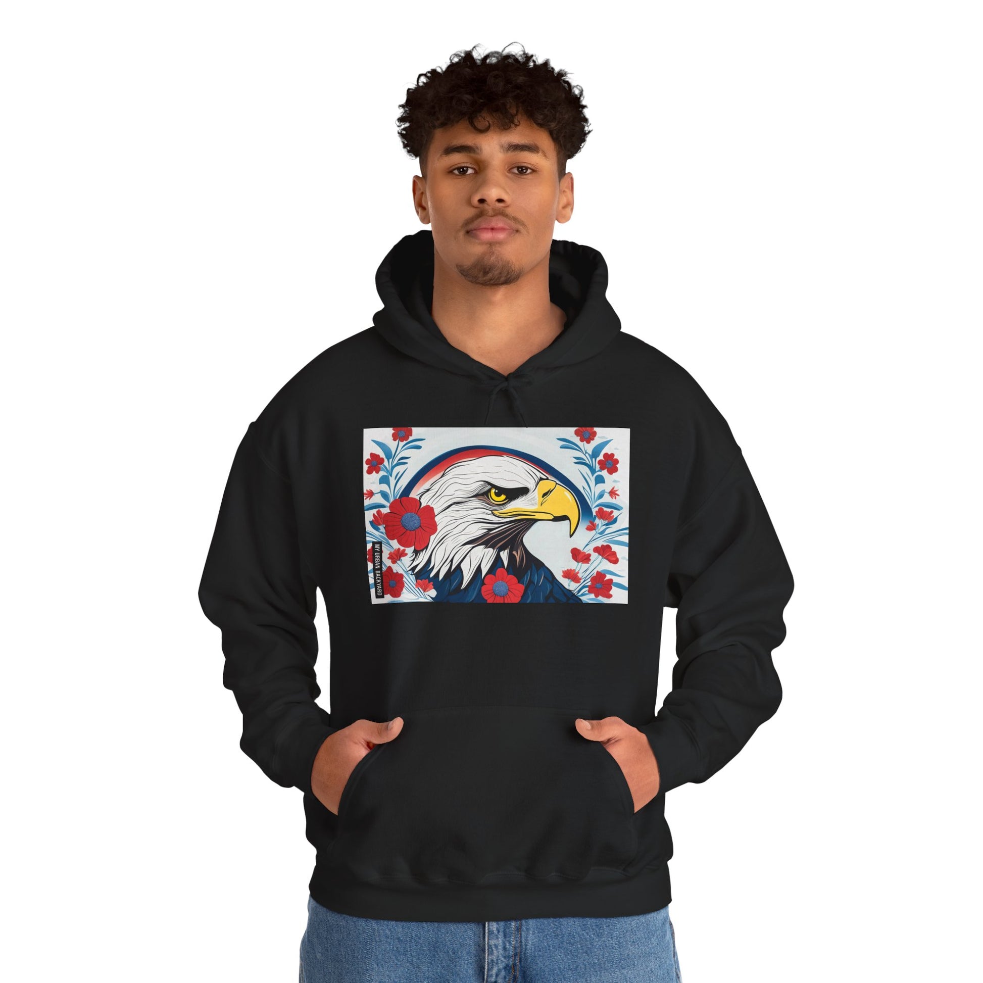 Bald Eagle Floral Hoodie - Unisex Sweatshirt, Nature Lover Gift, Patriotic Apparel, Cozy Outfit for All Seasons, Unique Design