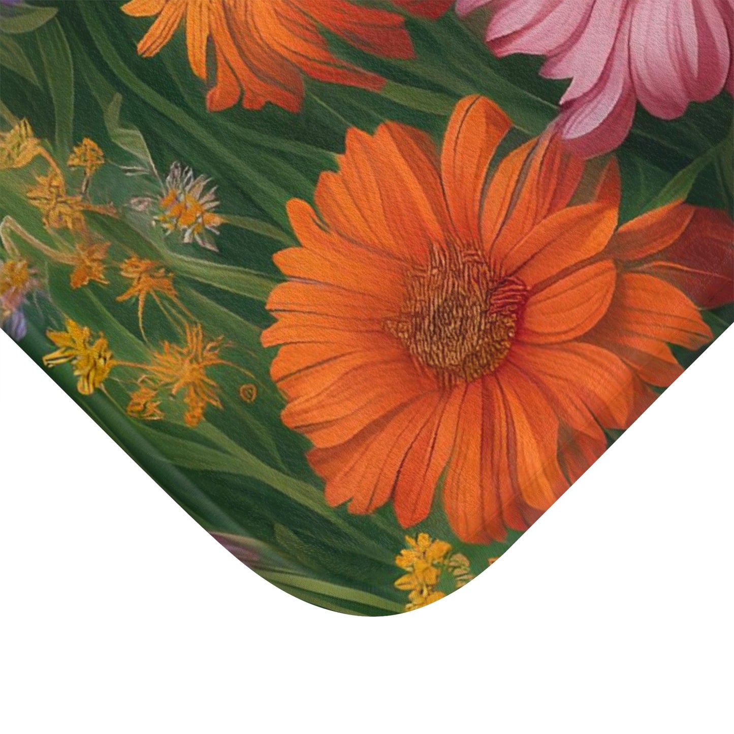 Wildflower Field, Memory Foam Bath Mat - Cozy Bathroom Essential