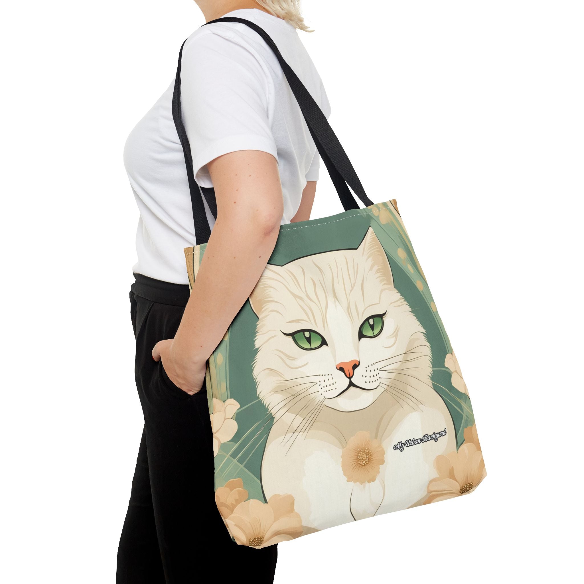 Blanca Purrington, Cat Tote Bag with Cotton Handles For Everyday Use, 3 Sizes