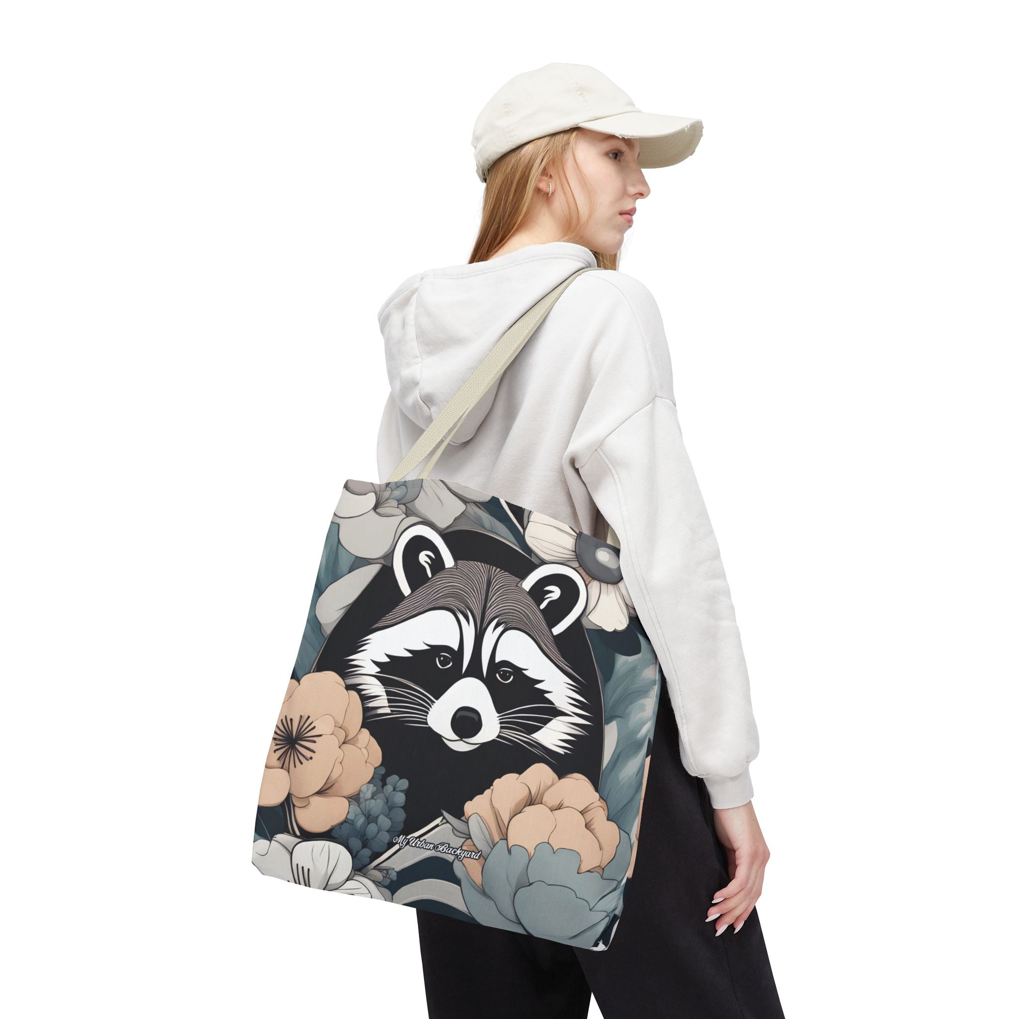 Rocco Pawsley, Raccoon Tote Bag with Cotton Handles For Everyday Use, 3 Sizes