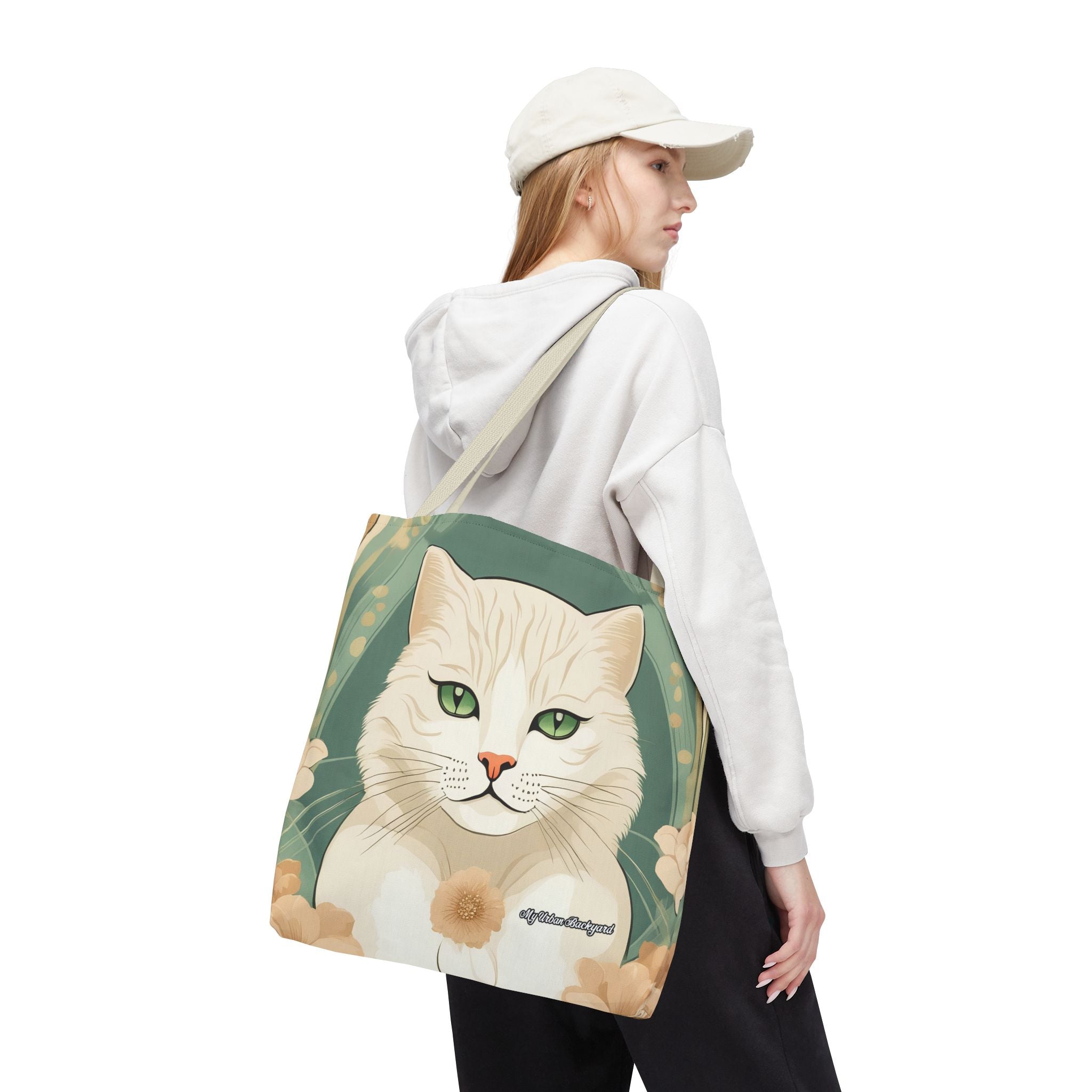 Blanca Purrington, Cat Tote Bag with Cotton Handles For Everyday Use, 3 Sizes