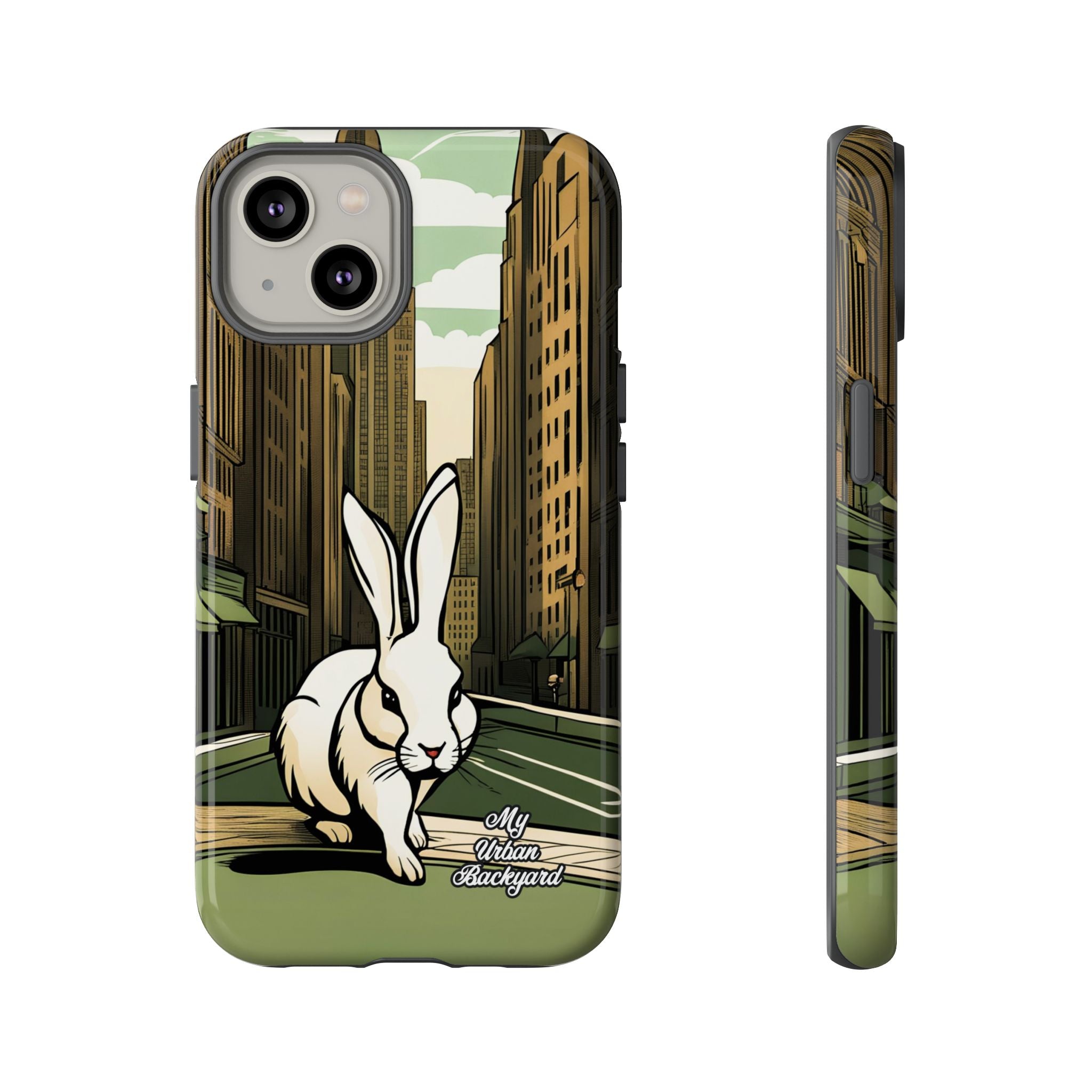 White Rabbit on a City Street, Cell Phone Case - Apple, Samsung, Google Pixel