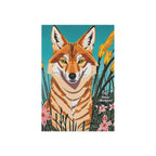 Coyote and Flowers, Garden Flag