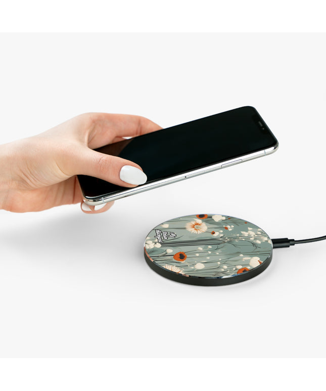 Winter Wildflowers, 10W Wireless Charger for iPhone, Android, Earbuds