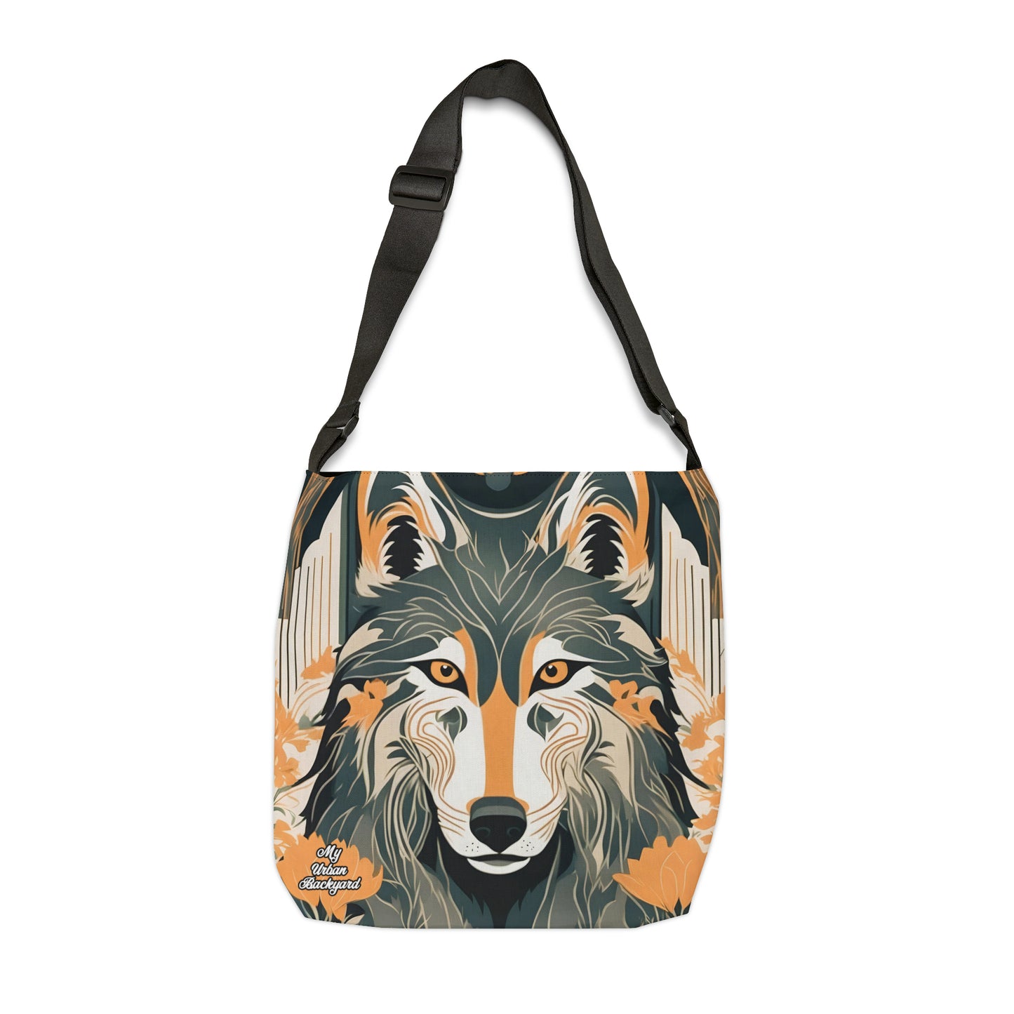 Art Deco Wolf, Tote Bag with Adjustable Strap - Trendy and Versatile