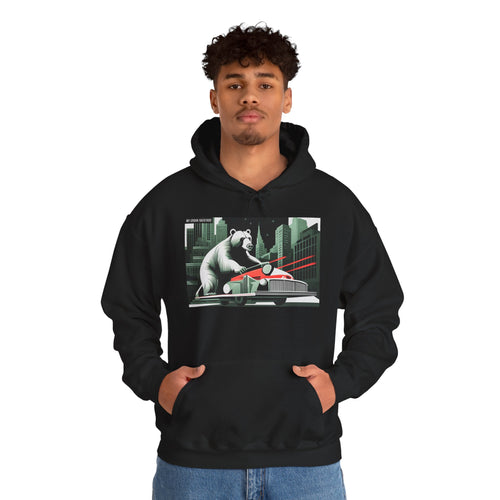 Bear in the City, Unisex Hoodie w Front Pocket