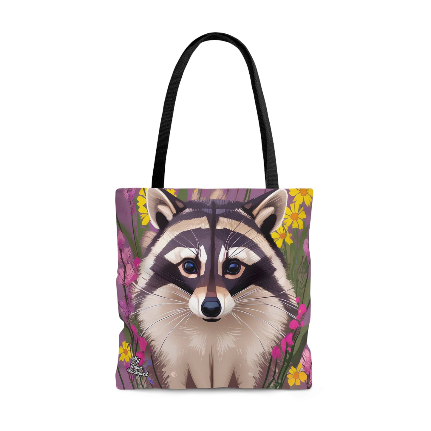 Raccoon and Flowers, Tote Bag for Everyday Use - Durable and Functional