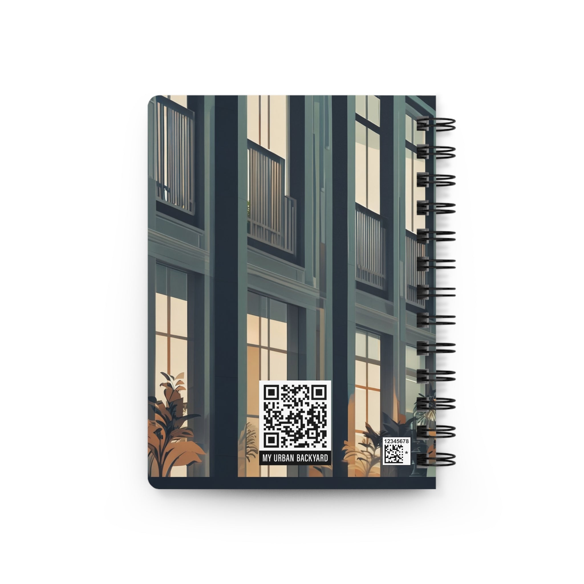 Art Deco City Cat Spiral Journal