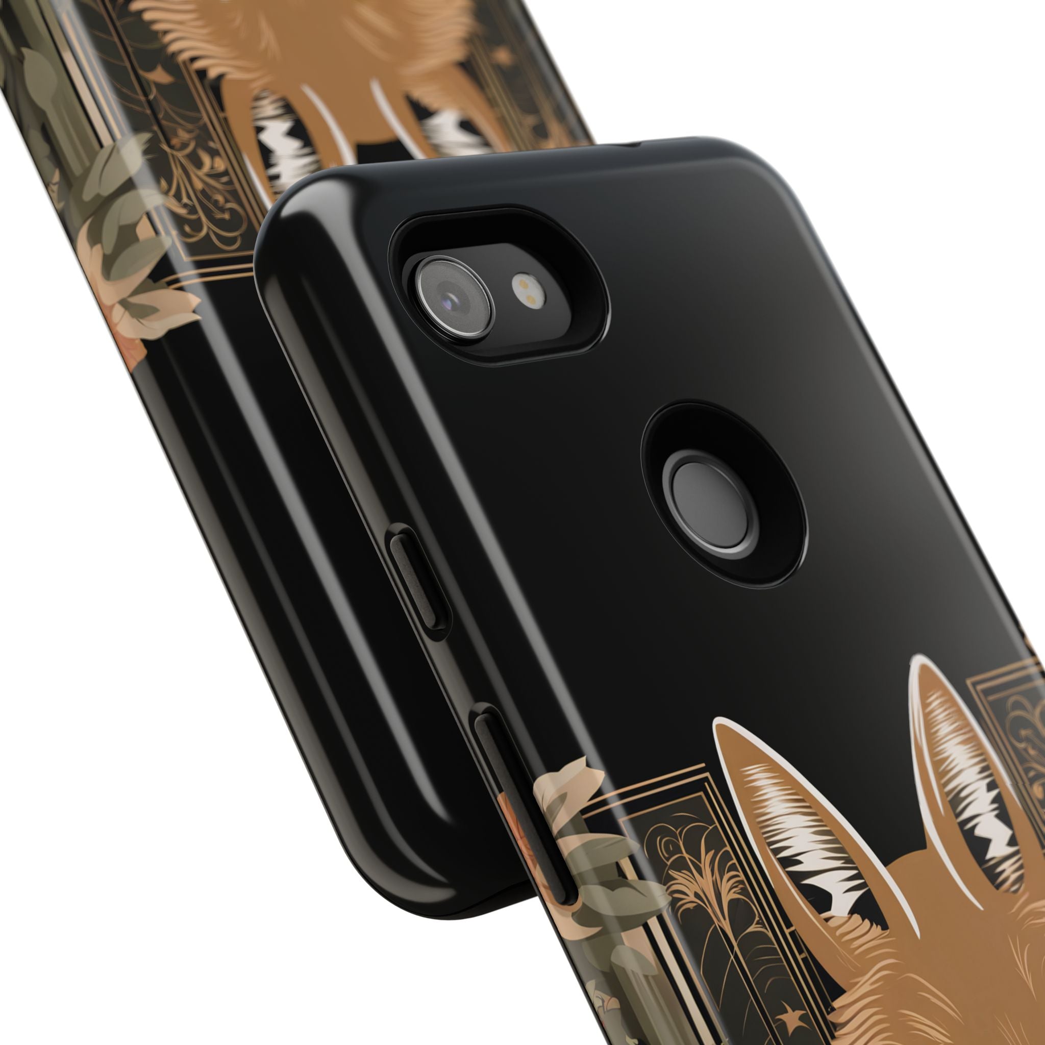 Art Deco Coyote with Flower, Cell Phone Case - Apple, Samsung, Google Pixel