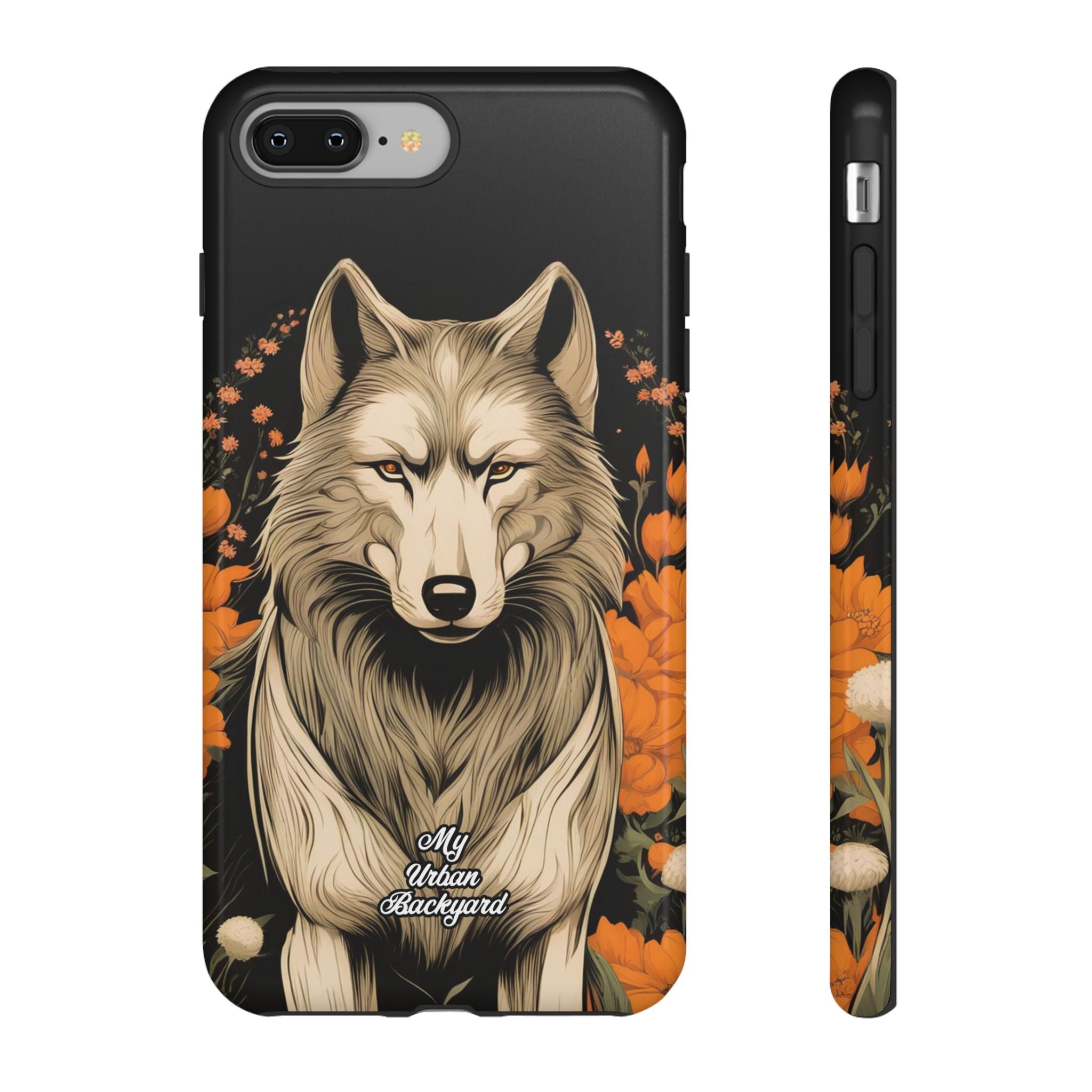 Wolf with Flowers, Animal Cell Phone Case - Apple, Samsung, Google Pixel