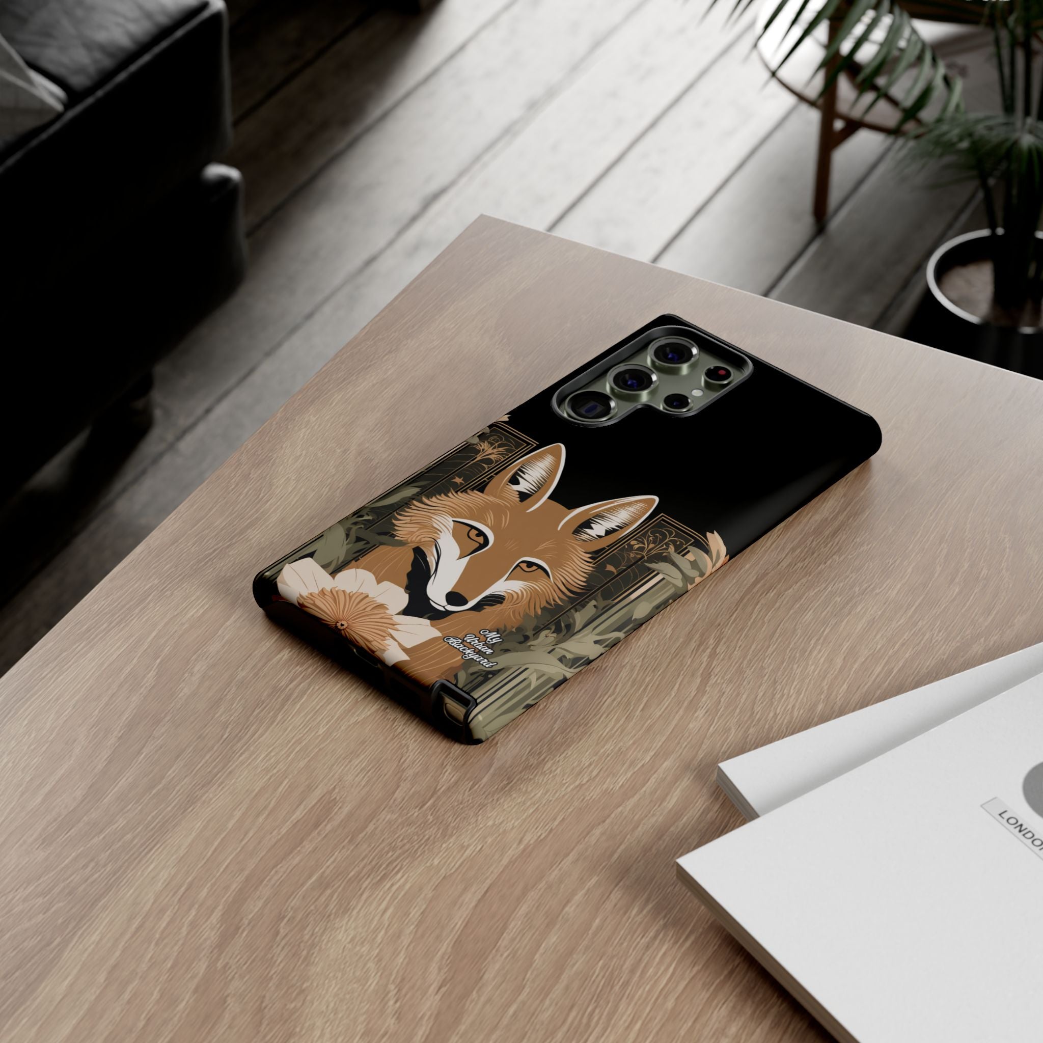Art Deco Coyote with Flower, Cell Phone Case - Apple, Samsung, Google Pixel