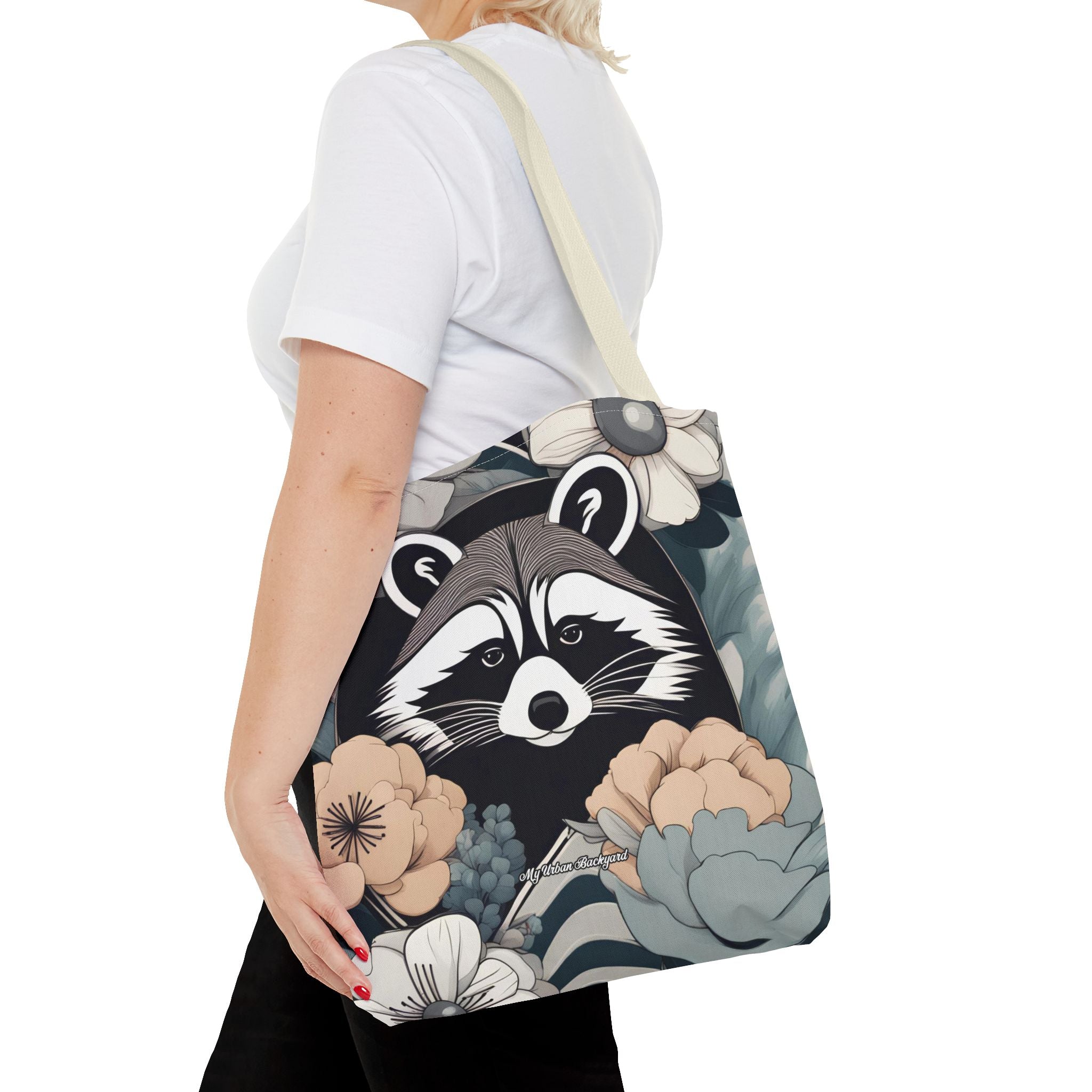 Rocco Pawsley, Raccoon Tote Bag with Cotton Handles For Everyday Use, 3 Sizes