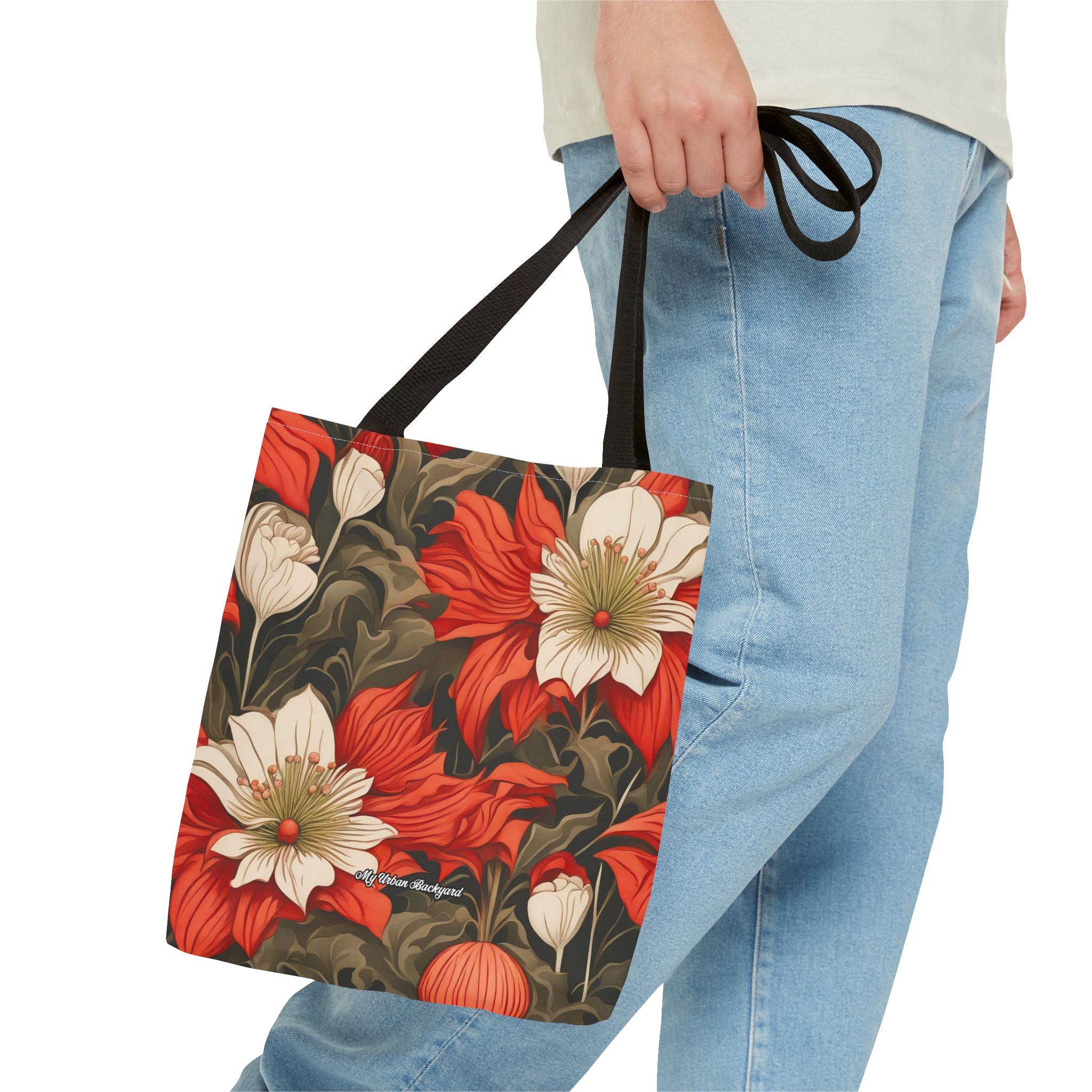 Holiday Flowers, Tote Bag with Cotton Handles