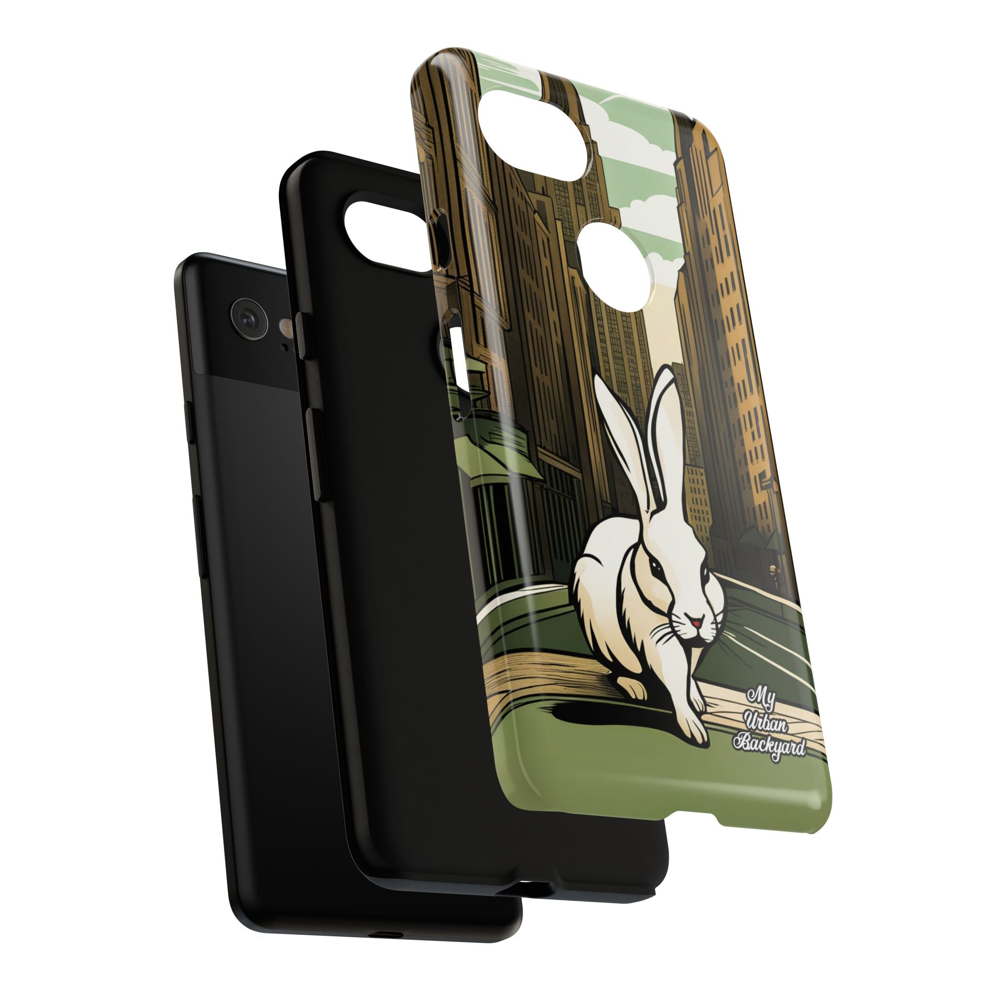 White Rabbit on a City Street, Cell Phone Case - Apple, Samsung, Google Pixel