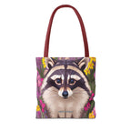 Raccoon and Flowers Tote Bag with Cotton Handles For Everyday Use, 3 Sizes