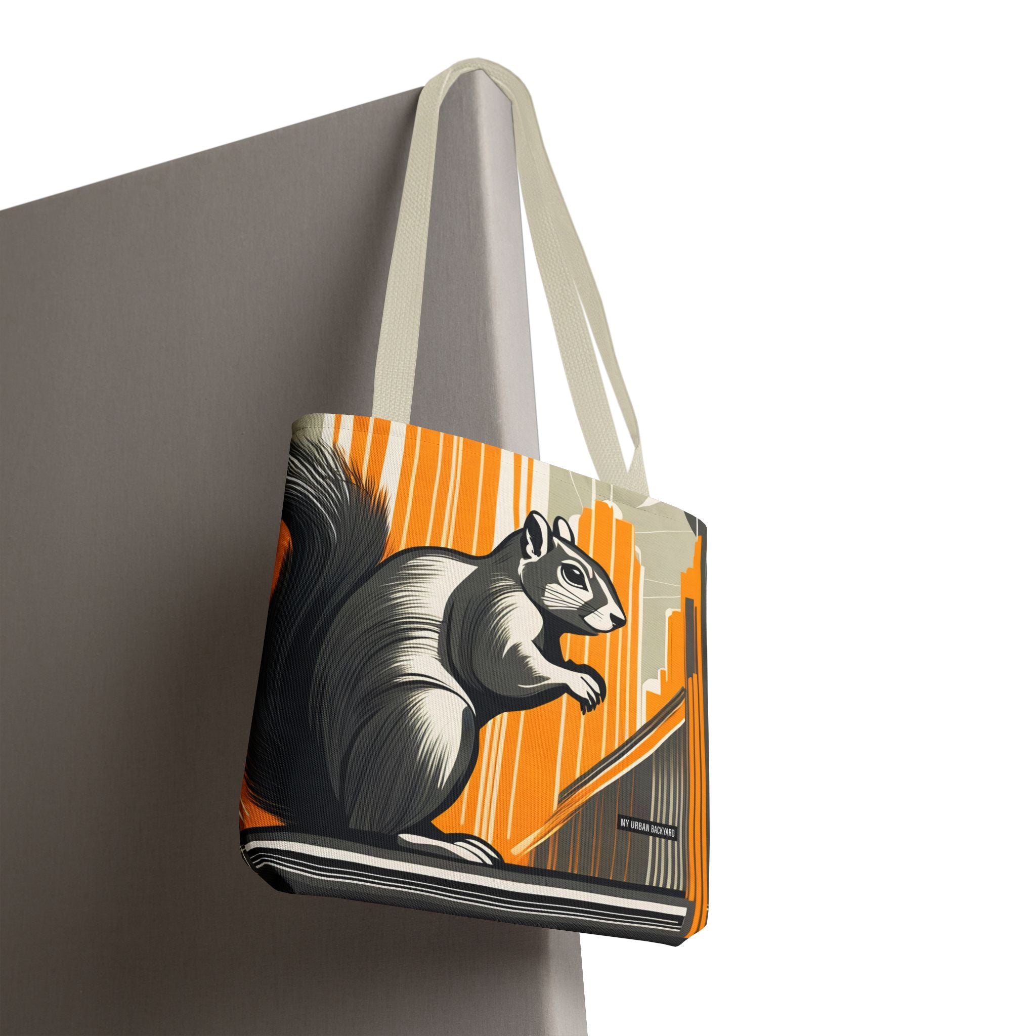 Art Deco Squirrel, Everyday Tote Bag w Cotton Handles