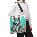Vincent Blueclaw, Wolf Tote Bag with Cotton Handles For Everyday Use, 3 Sizes