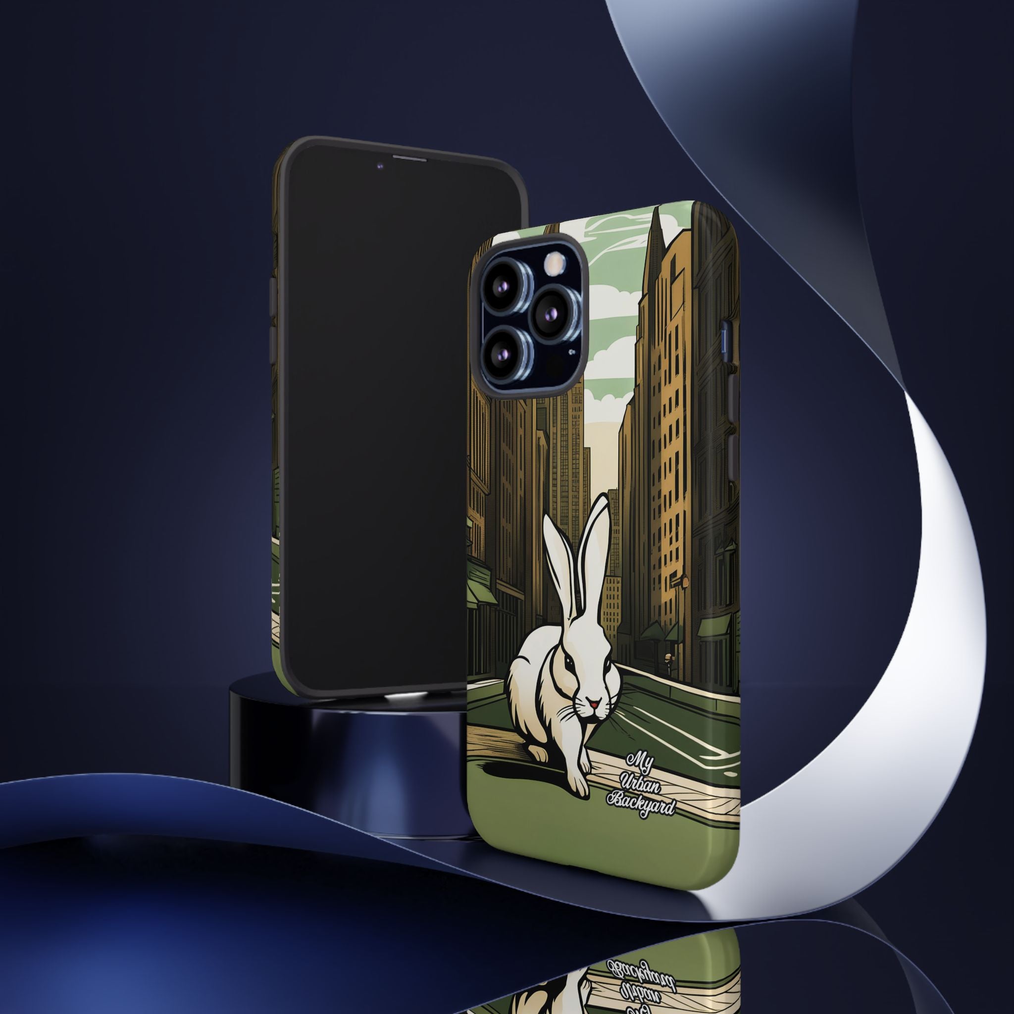 White Rabbit on a City Street, Cell Phone Case - Apple, Samsung, Google Pixel