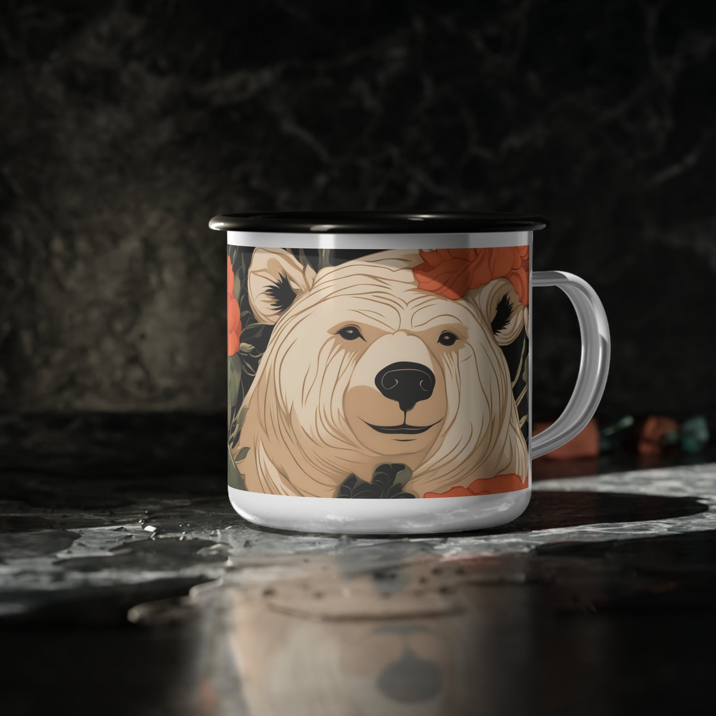 Senior Bear, Enamel Camping Mug for Coffee, Tea, Cocoa, or Cereal - 12oz