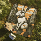Urban Rabbit Picnic Blanket - Outdoor Essentials for Spring Gatherings, 51" × 61"