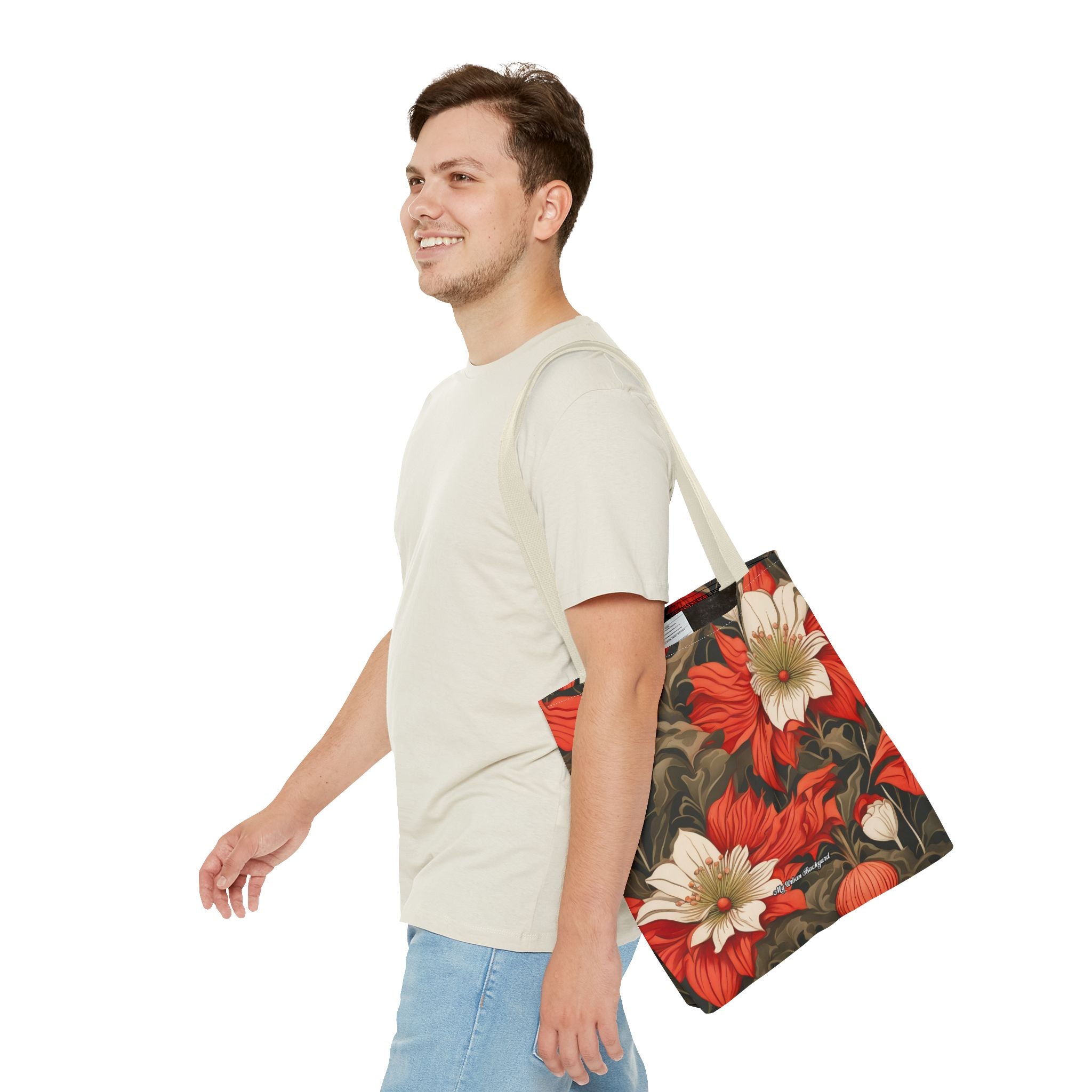 Holiday Flowers, Tote Bag with Cotton Handles