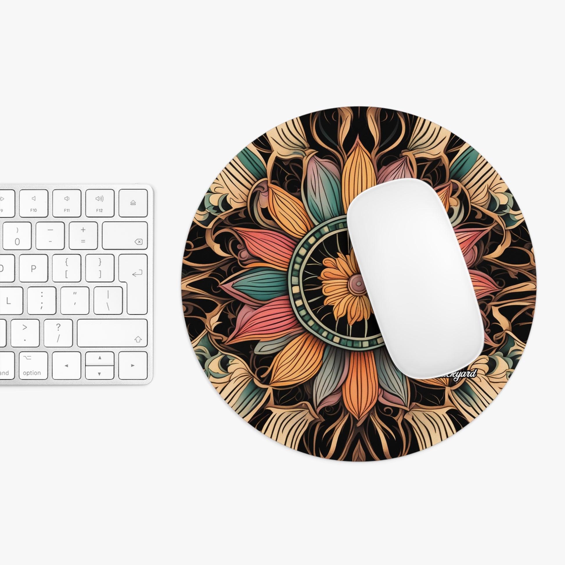 Art Deco Flowers Mouse Pad, Desk Accessory, Office Decor, Gift for Her, Home Office, Study Gift