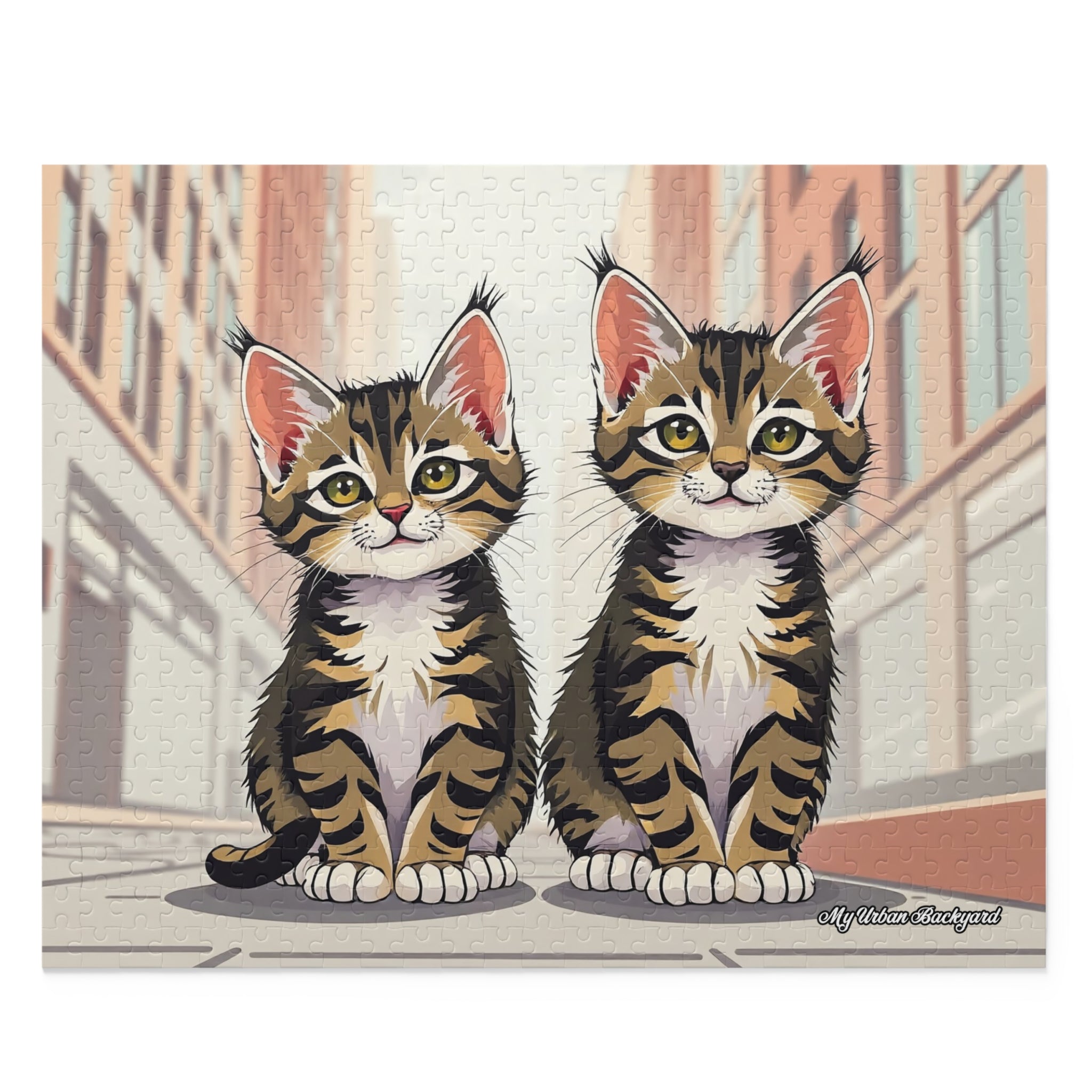 Cute Tabby Kittens Jigsaw Puzzle - Fun Family Activity, Perfect Gift for Cat Lovers, (120, 252, or 500-Piece)