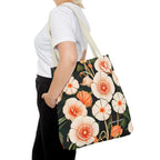 Art Deco Flowers Tote Bag with Cotton Handles For Everyday Use, 3 Sizes