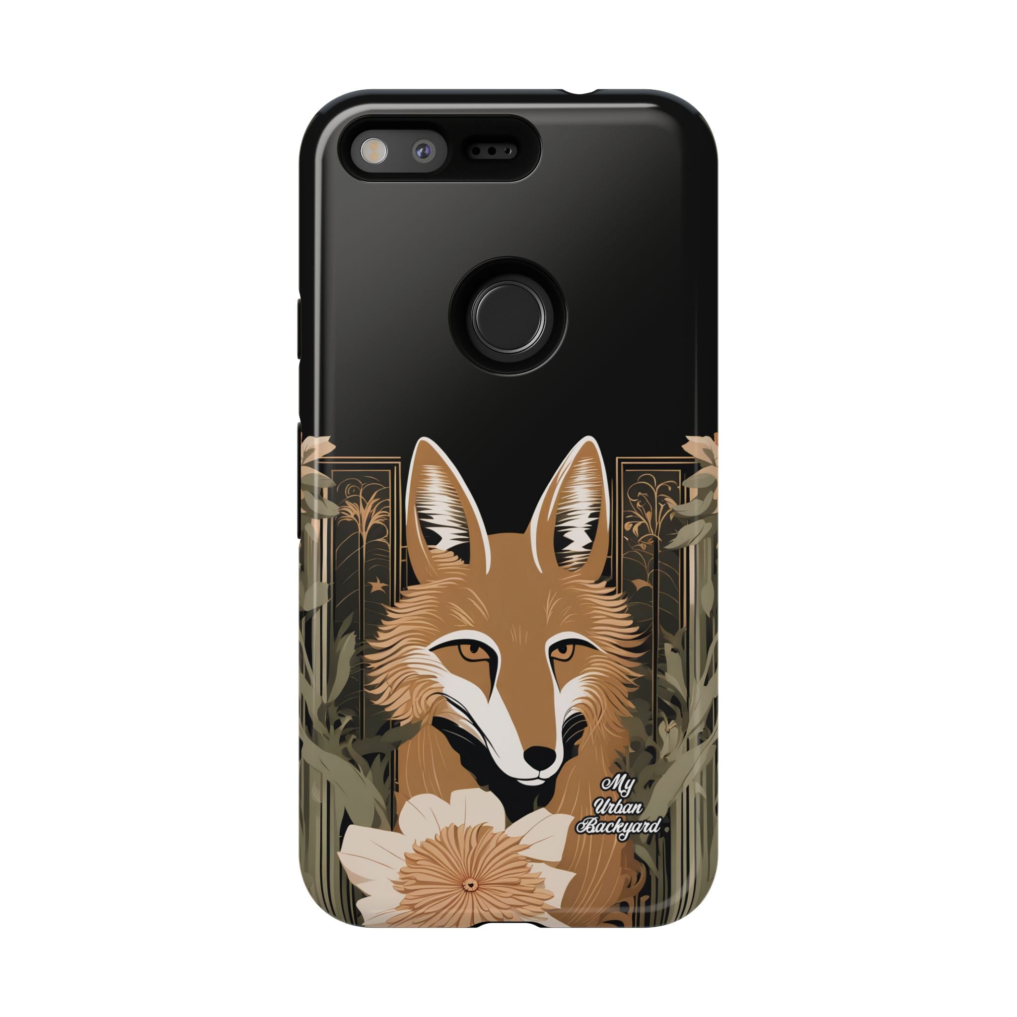 Art Deco Coyote with Flower, Cell Phone Case - Apple, Samsung, Google Pixel
