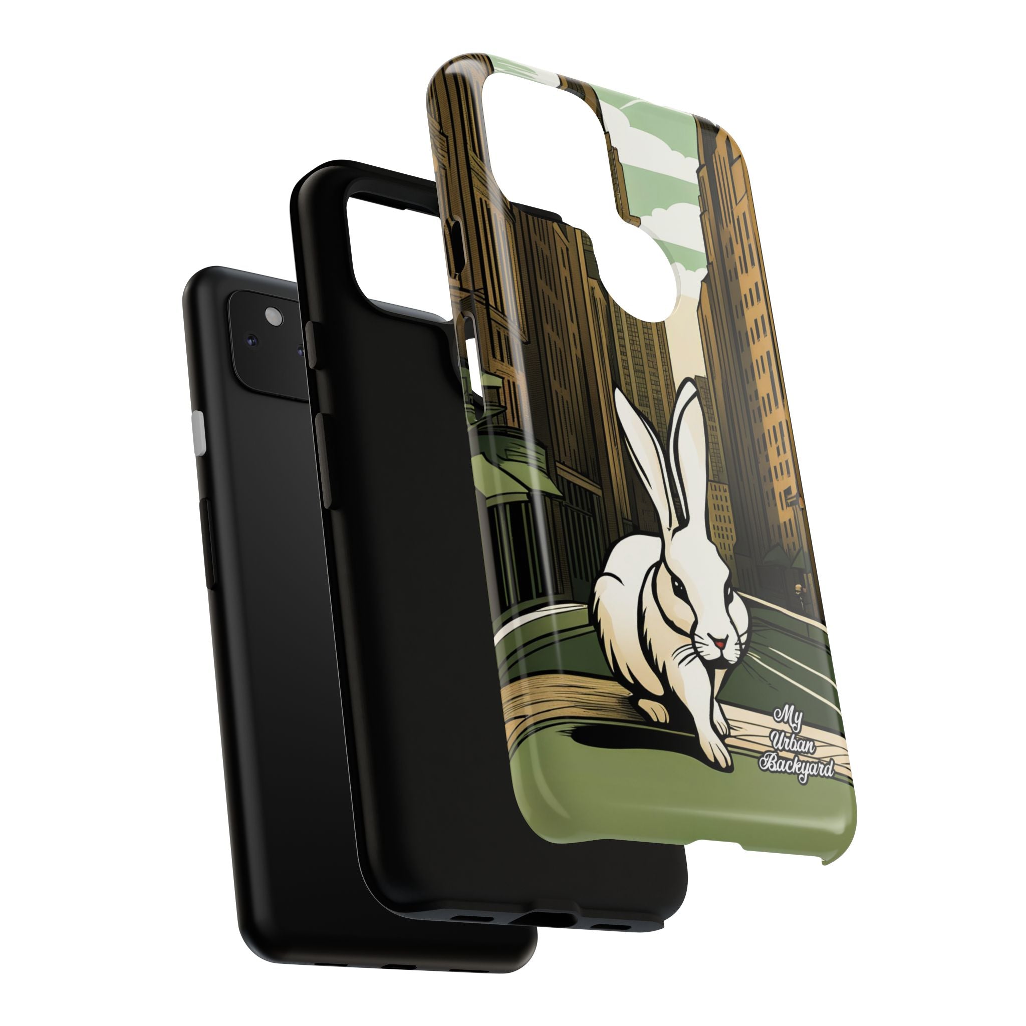 White Rabbit on a City Street, Cell Phone Case - Apple, Samsung, Google Pixel