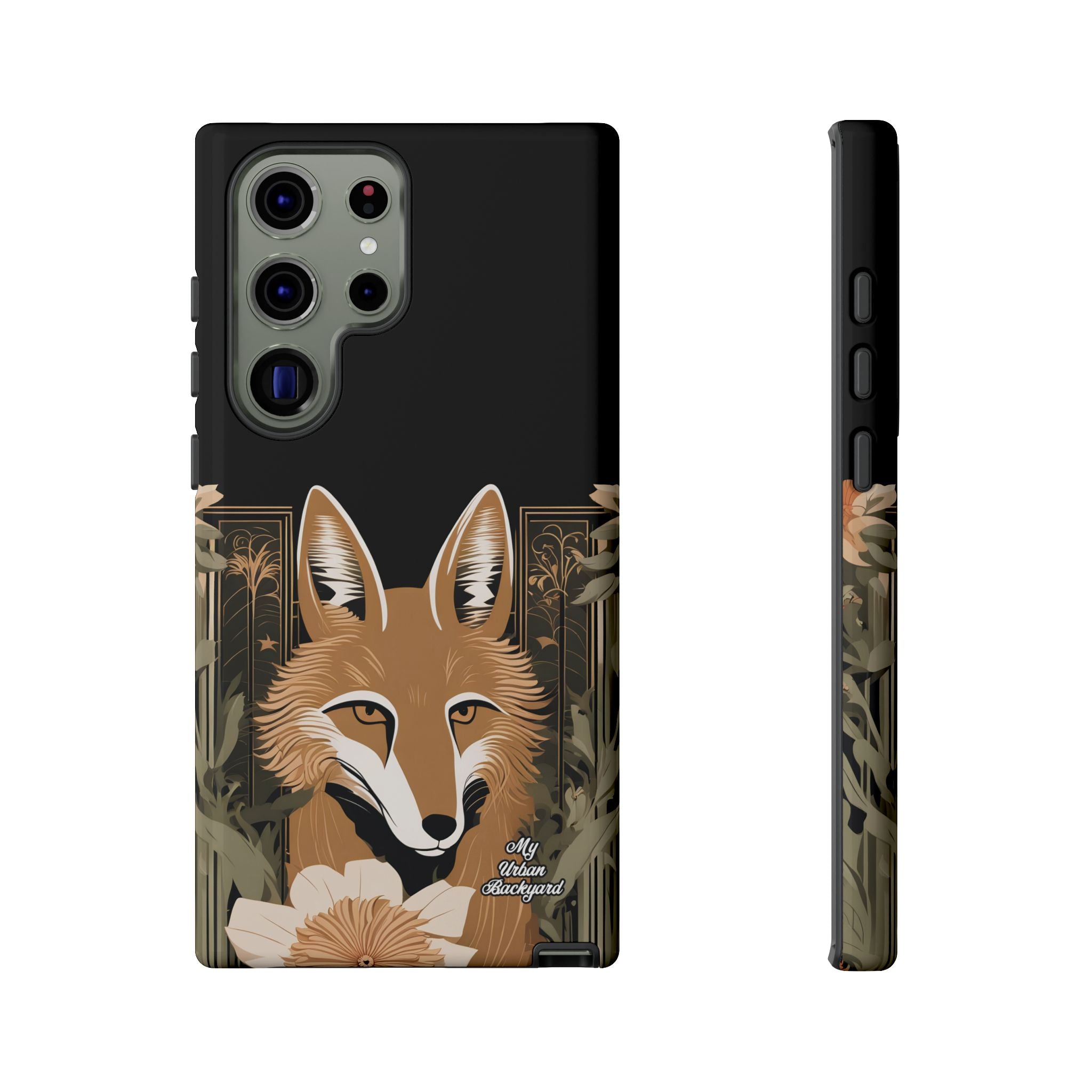 Art Deco Coyote with Flower, Cell Phone Case - Apple, Samsung, Google Pixel