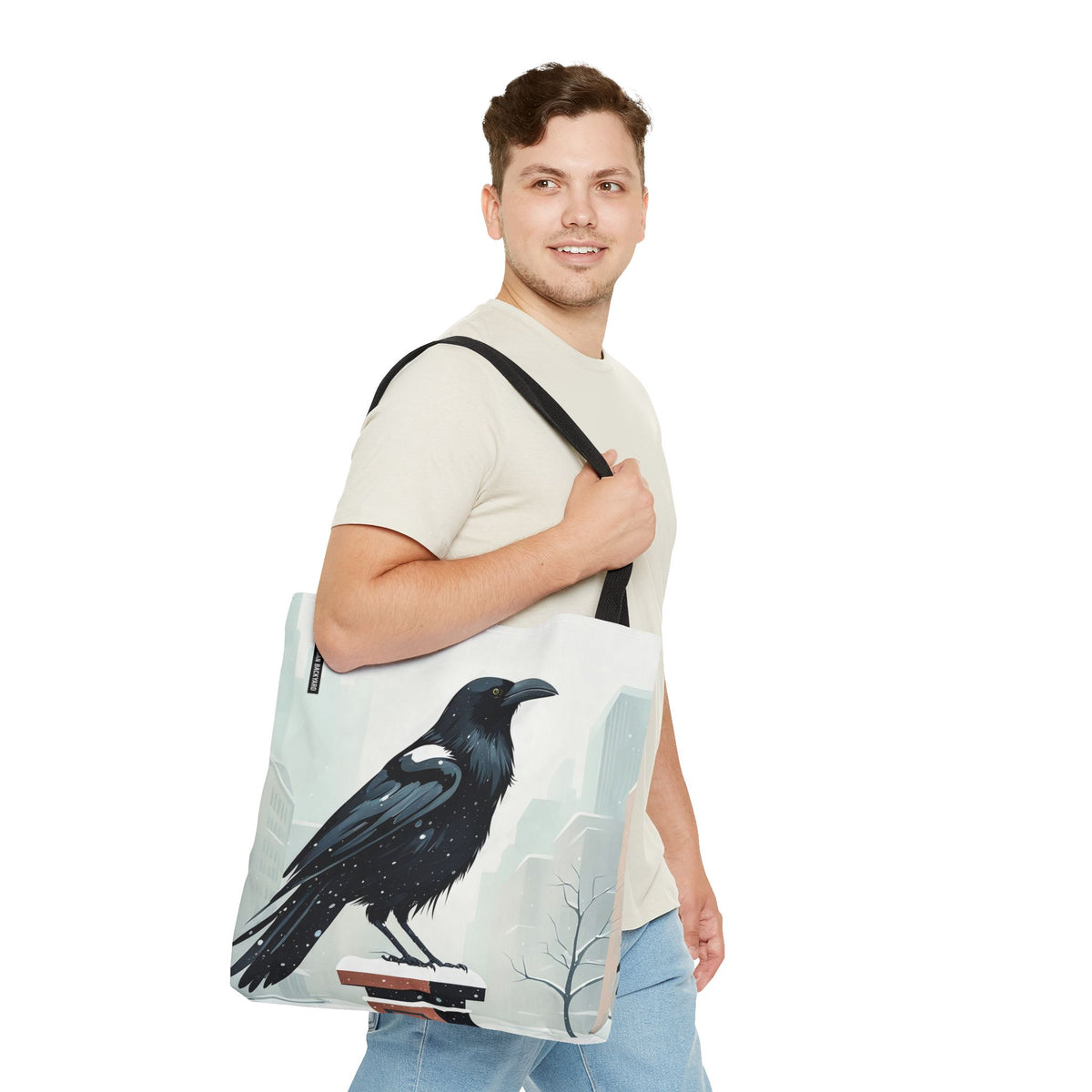 Winter Crow Tote Bag