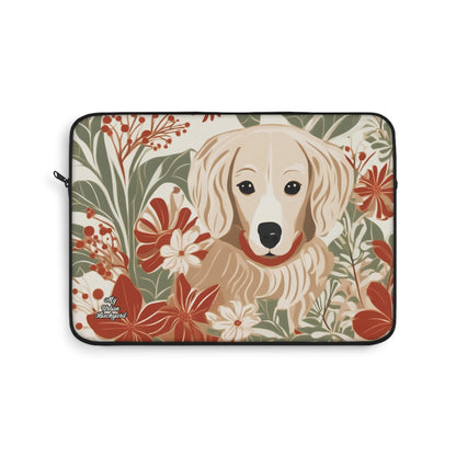 Puppy with Red Collar, Laptop Carrying Case, Top Loading Sleeve for School or Work