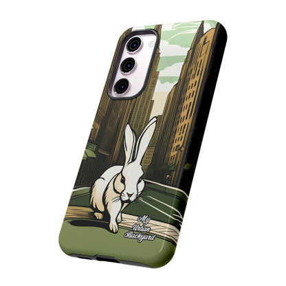 White Rabbit on a City Street, Cell Phone Case - Apple, Samsung, or Google Pixel