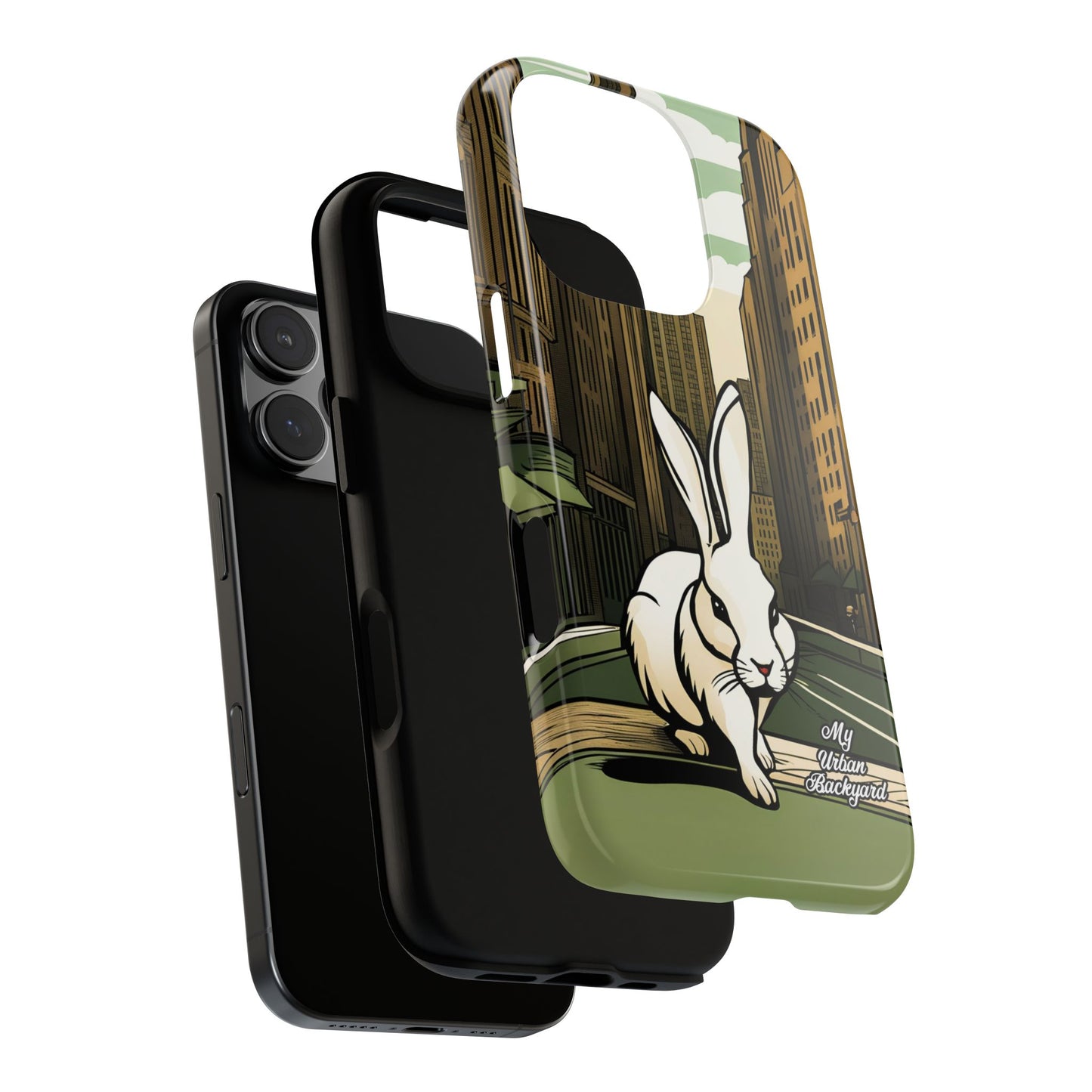 White Rabbit on a City Street, Cell Phone Case - Apple, Samsung, or Google Pixel